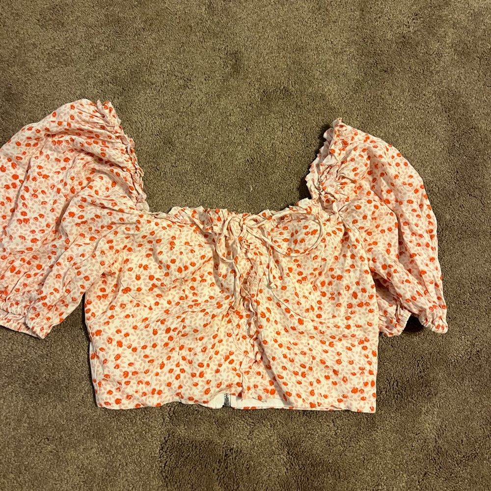 Cotton Candy LA flower print crop top